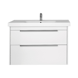 Тумба Dreja PRIME, 70 см, 2 ящика, белый глянец и раковина Грэйс 70 см, 99.9301 + 641600 - фото, отзывы, цена